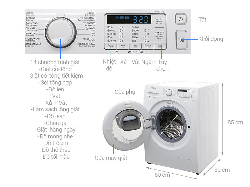Các mã lỗi máy giặt Samsung về kỹ thuật và cách khắc phục