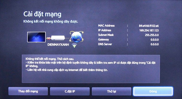 Nguyên nhân và cách khắc phục tình trạng tivi không thể kết nối mạng
