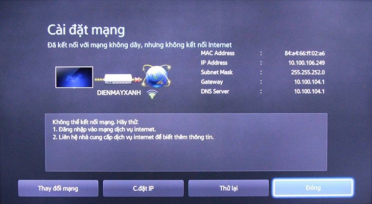 Nguyên nhân và cách khắc phục tình trạng tivi không thể kết nối mạng