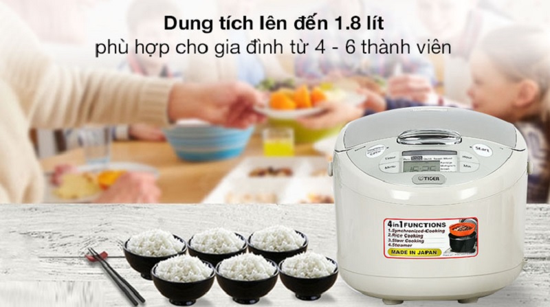 Nồi cơm điện tử Tiger 1.8 lít JAX-S18W