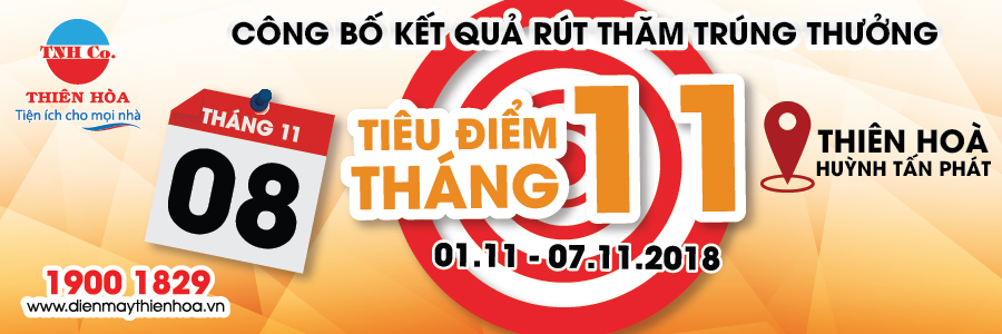 CÔNG BỐ KẾT QUẢ RÚT THĂM TRÚNG THƯỞNG TIÊU ĐIỂM THÁNG 11 TẠI THIÊN NAM HÒA HUỲNH TẤN PHÁT