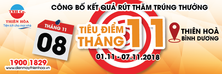 CÔNG BỐ KẾT QUẢ RÚT THĂM TRÚNG THƯỞNG TIÊU ĐIỂM THÁNG 11 TẠI THIÊN NAM HÒA BÌNH DƯƠNG