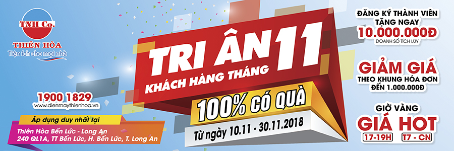 TRI ÂN KHÁCH HÀNG THÁNG 11