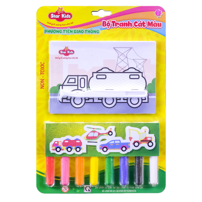 K-501 Bộ đồ chơi cát động lực và tô màu phương tiện giao thông