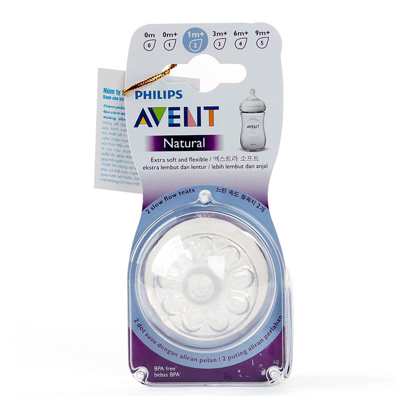 Núm ti mô phỏng tự nhiên cho trẻ từ 1 tháng tuổi PHILIPS AVENT SCF652.23 (vĩ đôi)