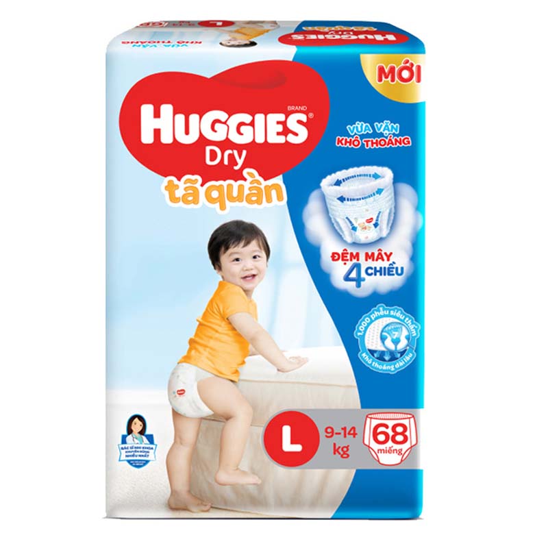 Tã HUGGIES DRY SUPER JUMBO- L 68*3