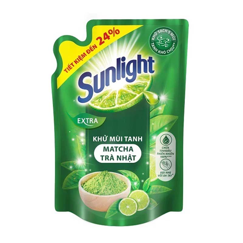 Nước rửa chén SUNLIGHT 3.4KG (trà xanh-túi)