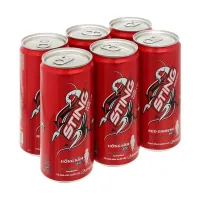 Lốc 6 lon Sting dâu tây đỏ 320ml