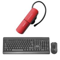 Bàn phím chuột không dây + Tai Nghe Bluetooth đỏ