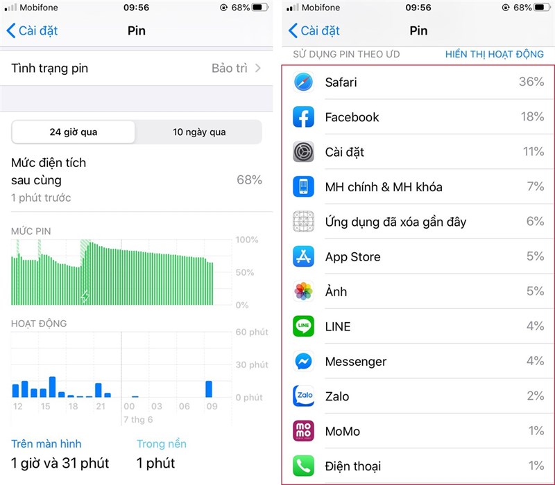 Quan tâm đến thời lượng sử dụng pin iphone