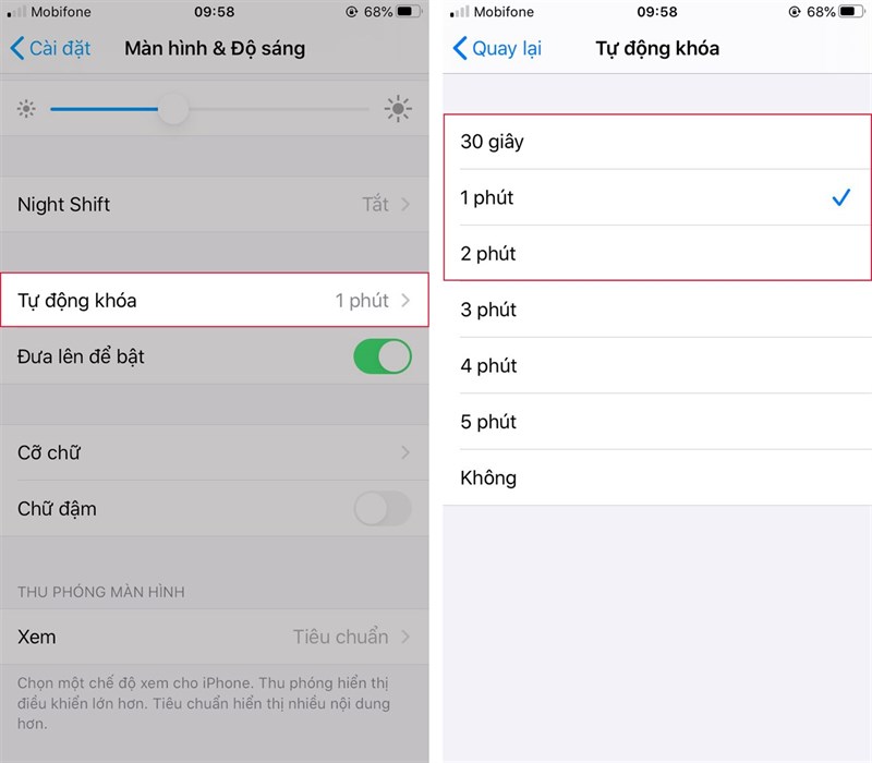 Nên đặt chế độ tự động tắt/ khóa màn hình nhanh