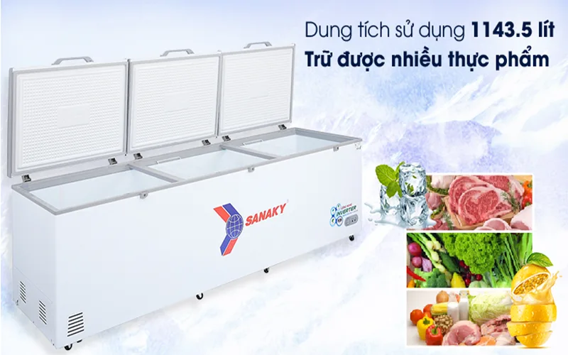 Tủ đông Sanaky Inverter 1143.5 lít VH-1399HY3