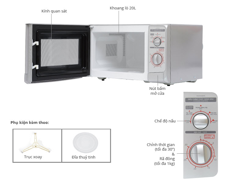 Lò vi sóng Sharp 22 lít R-21A1(S)VN